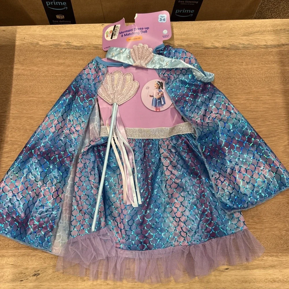 Mermaid Dress-up Costume Ages 3-6